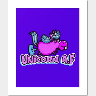 Unicorn AF, Funny Cute, Unicorn Gift, Unicorn Meme Posters and Art